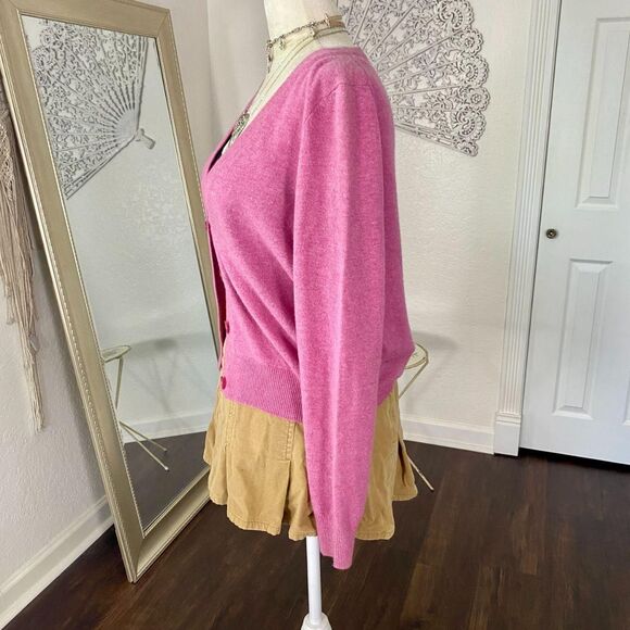 Talbots Romantic Coquette Super Soft Pink Lambswool Angora Rabbit Hair Cardigan - Picture 6 of 8